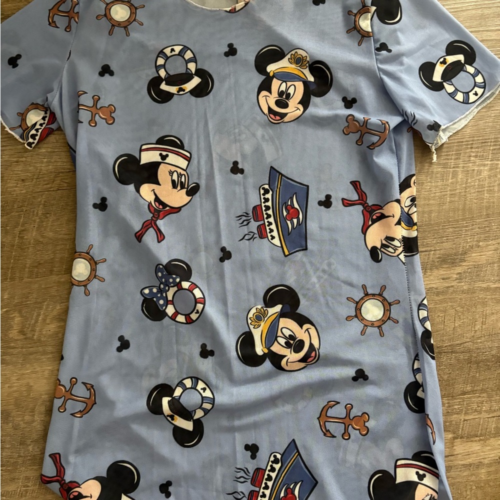 Wild Rich Kids Adult Disney Nautical Mickey Mouse Gray T-Shirt